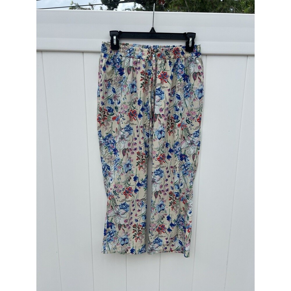 CAMILA Casual Womens Pants Pull On Drawstring Floral Sz 6 Lightweight